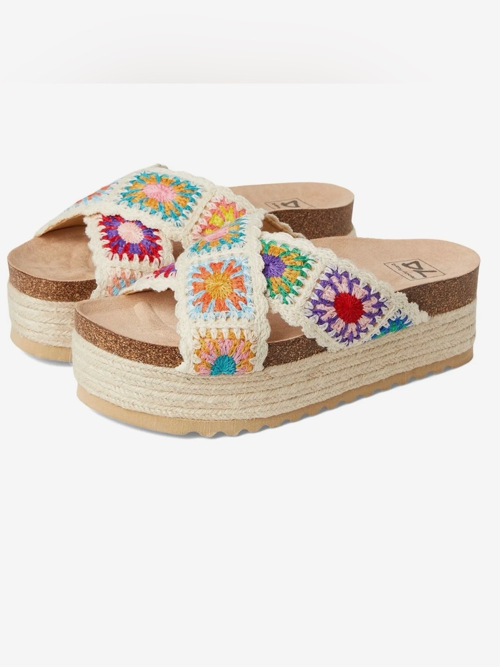 Dirty Laundry Plays Crochet Multi Color Platform Sandals
